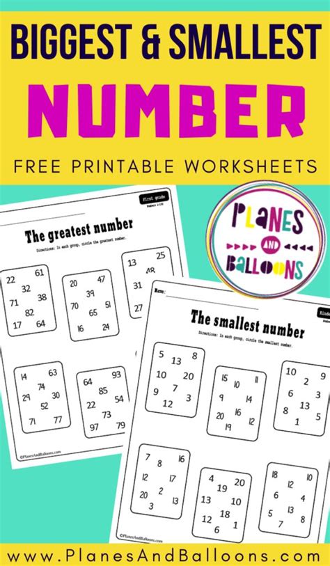 Greatest And Smallest Number Worksheets For Kindergarten And First