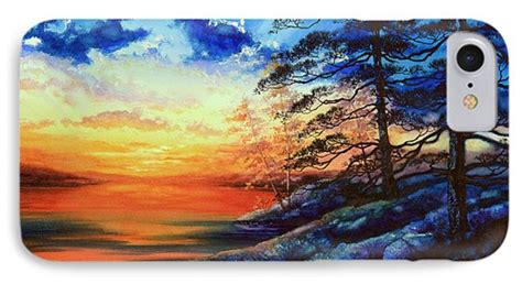 Glorious Lake Sunset Painting By Hanne Lore Koehler