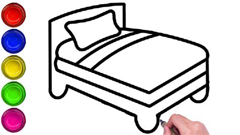 How To Draw Bed Step By Step Easy Simple Bed Drawing Bed Drawing