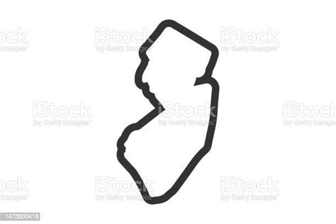 New Jersey Outline Symbol Us State Map Vector Illustration Stock