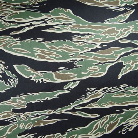 15m Width Hunting Bionic Cotton Camo Fabric Tiger Stripe Green