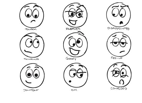 Facial Expressions Printable Coloring Pages