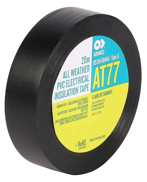 Advance Tapes At77 Black Pvc Electrical Tape 19mm X 20m Rs