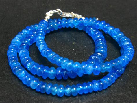 Neon Blue Apatite Necklace Beads From Brazil By Therussianstone