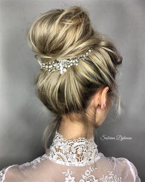 Wedding Updo Hairstyle Messy Updo Wedding Hairstyles Chignon High