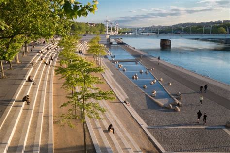 Rhone Riverbank Lyon France