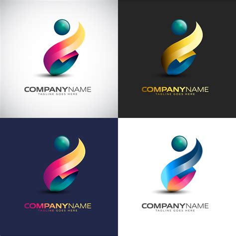 Abstract 3d People Logo Template For Your Company Brand 561707 Vector
