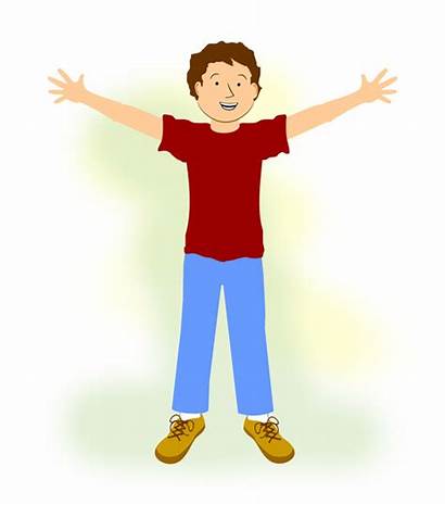 Arms Clipart Boy Outstretched Stretched Happy Clip