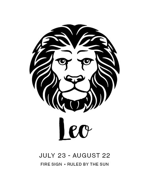 Leo Horoscope Art Print Lion Symbol Silver Constellation Poster