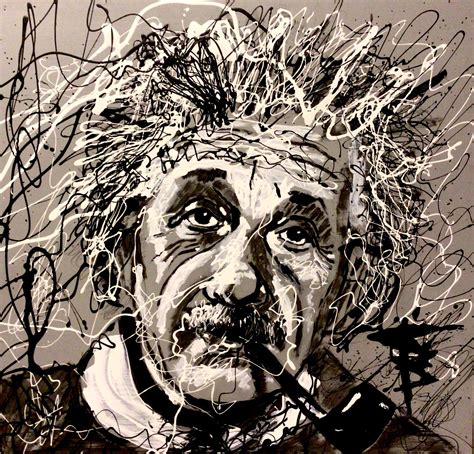 Albert Einstein Original Acrylic Painting Drip Paint Method Etsy