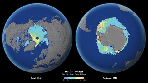 Esa Arctic And Antarctic Sea Ice Thickness