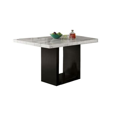 Genuine Marble Counter Height Dining Table In White Overstock 34736391