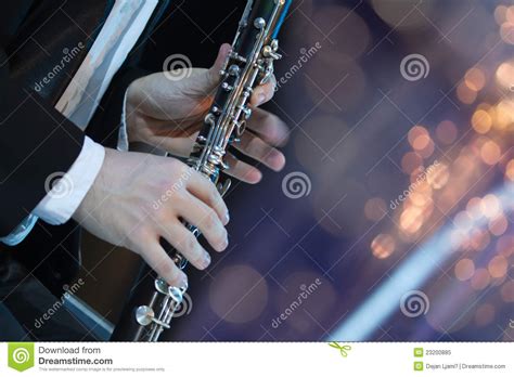 Playing The Clarinet Stock Image Image Of Clarinet Instrument 23200885