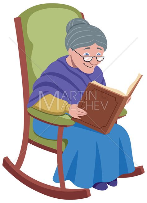 Buy Grandmother On White Vector Illustration Granny Grandma Woman Old