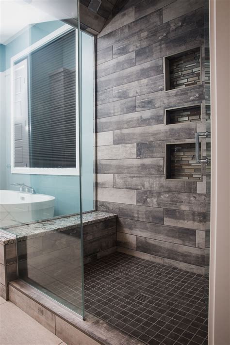 Bathroom floor tile is available in a surprising number of materials. Amazing bathroom Walk in Shower featuring York wood manor ...