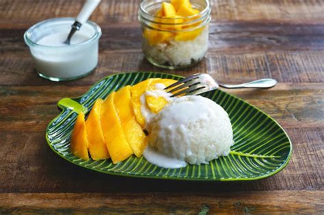 Sweet Sticky Rice With Coconut And Mango~ Khao Niaw Mamuang Recipe By Angie Cookeatshare
