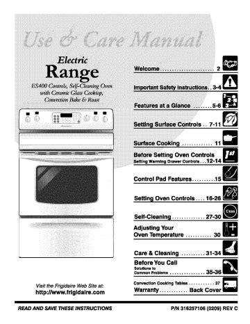 Frigidaire Electric Range Manual