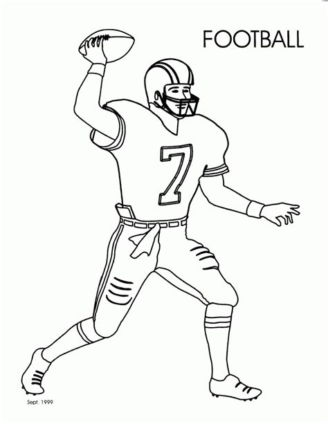 Football Player Coloring Page Coloring Home