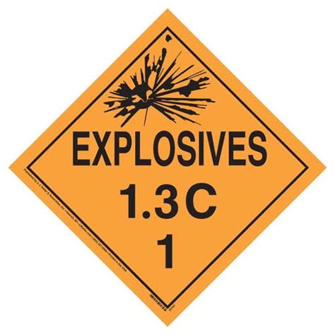 Division C Explosives Placard Worded
