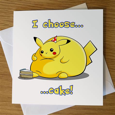 Pikachu Pokémon Birthday Card Ride A Wave Design