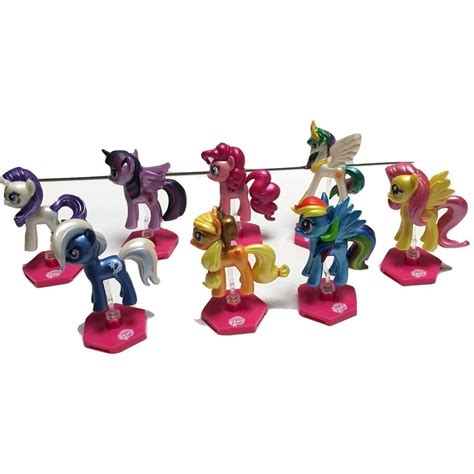 2016 My Little Pony Mini Metallic Set Of 8 Figures 2
