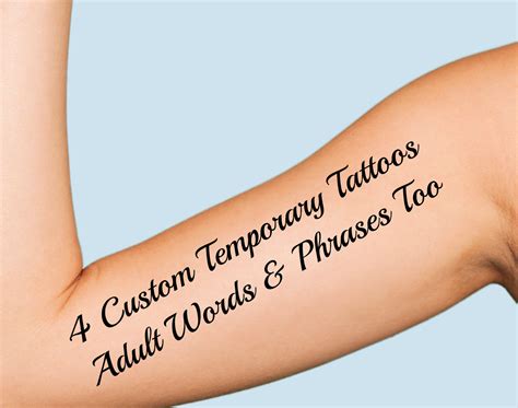 4 Custom Temporary Tattoos Printed With Your Name Words Etsy Custom