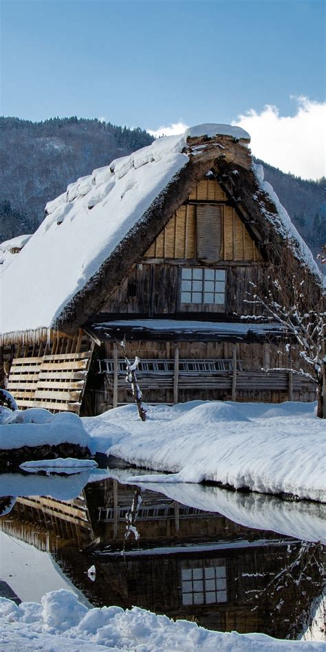 1080x2160 Resolution Japan Village Covered In Winter Snow One Plus 5t