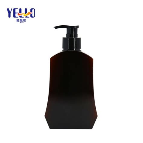 luxury amber blank shampoo bottle unique design screen printing surface