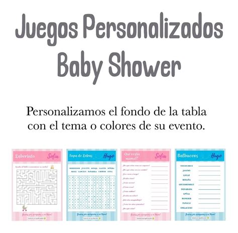 ¡elige los que más se encajan al perfil de la mamá! Juegos Para Baby Shower Personalizados - $ 125.00 en ...