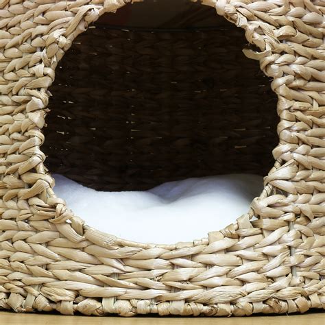Double Catkittenpuppy Bed Natural Woven Seagrass Twin Basketpod