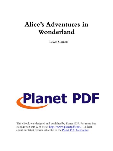 Alices Adventures In Wonderland T Pdf