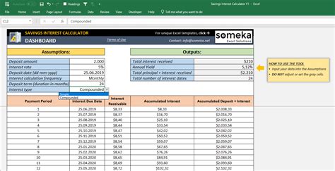 Savings Interest Calculator Excel Template Savings Account Tool