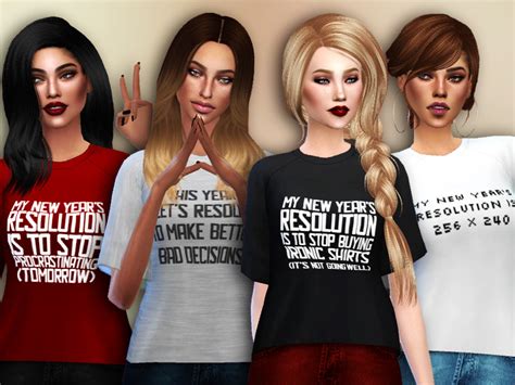 The Sims 4 Cc — Simlark ‘resolution Tees Its Every Female