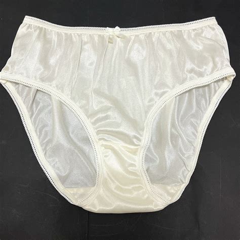 2x Vintage Panties Nylon Brief Glossy Shiny Silky She Gem