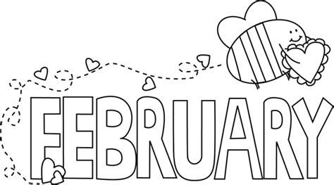 February Black And White Clipart Clipground