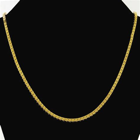 2015 70 Cm Long Hot Selling Fancy 24k Gold Colou Thin Link Chain