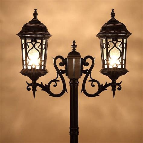 Victorian Glass Lantern Column Lamp Post Light Traditional Waterproof