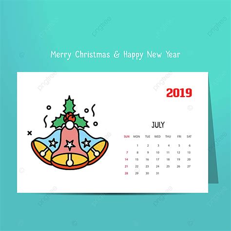 2019 새해 복 많이 받으세요 7 월 달력 템플릿 크리스마스 배경 템플릿 Psd 다운로드 디자인 자료 다운로드