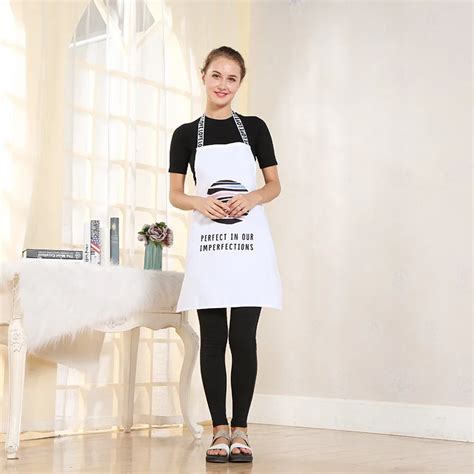 100 Cotton Simple Printed Cooking Apron Bbq Party Cleaning Aprons For