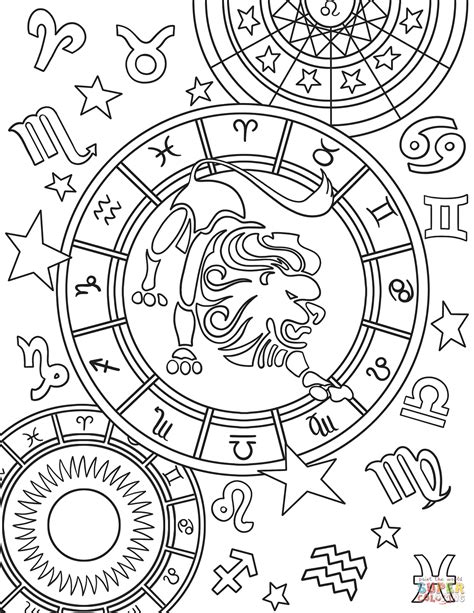 What will you get in 250+ pages colored brihat horoscope. Leo Zodiac Sign coloring page | Free Printable Coloring ...