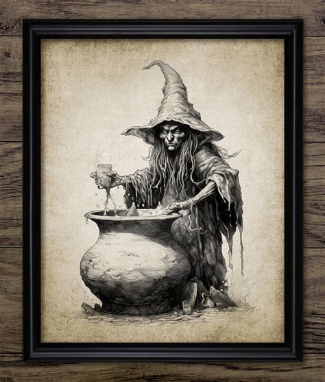Witch Wall Art Printable Witchcraft Supernatural Black Magic Witch Print Vintage Witch Art