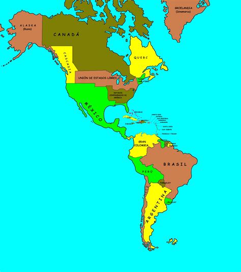 Mapa Del Continente Americano World Map Weltkarte Peta Dunia Mapa
