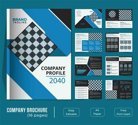16 Pages Bifold Company Profile Template Design 24537893 Vector Art At