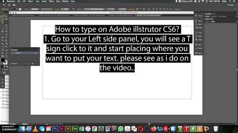 How To Text On Adobe Illustrator Cs6 Youtube