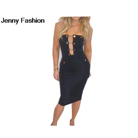 Jenny Fashion High Quality 2016 New Summer Women Black Sexy Bodycon