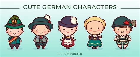 Oktoberfest Traditional Characters Set Vector Download