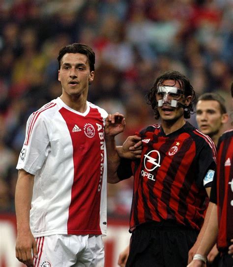 Maldini E Zlatan Ibrahimovic In Milan Ajax 3 2 Quarto Di Finale Di Ritorno Champions League 2002