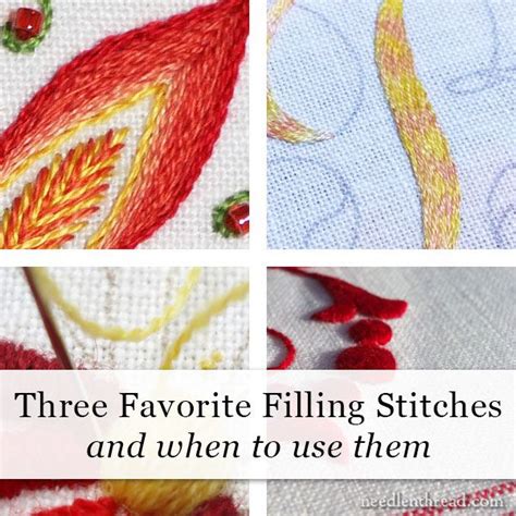 Satin stitch is used very often to fill areas, but it is not doing well with larger. Three Favorite Filling Stitches & When to Use Them | Hand ...