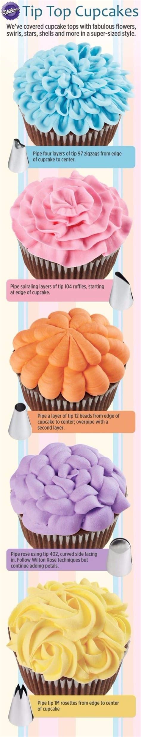 Frosting cupcakes with wilton tips. Wilton Tips Charts Best Guides Tutorials References in ...