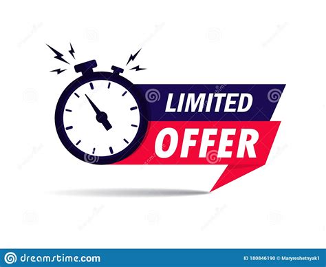Limited Offer Icon With Time Countdown Super Promo Label With Alarm